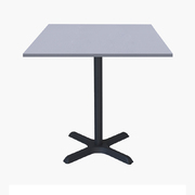 Photo 1 matériel référence DINA77EU68117: Tables carrées 70x70cm pied noir - gris perle - Lot de 4 tables