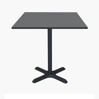 photo 1 tables carrées 70x70cm pied noir - gris anthracite - lot de 4 tables