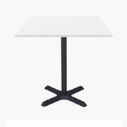Photo 1 matériel référence DINA77EU9010: Tables carrées 70x70cm pied noir - blanc 1026vv - Lot de 4 tables