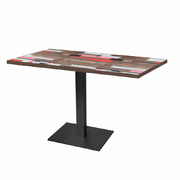 Photo 1 matériel référence MIL11070ME1138U: Tables rectangulaires 110 x 70cm pied noir - redden wood - Lot de 2 tables