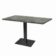 Photo 1 matériel référence MIL11070ME121P: Tables rectangulaires 110 x 70cm pied noir - pierre metallisee - Lot de 2 tables