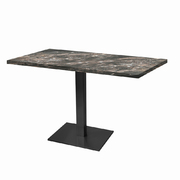 Photo 1 matériel référence MIL11070ME1456P: Tables rectangulaires 110 x 70cm pied noir - marbre royal - Lot de 2 tables