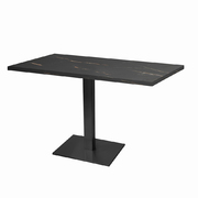 Photo 1 matériel référence MIL11070ME3476P: Tables rectangulaires 110 x 70cm pied noir - marbre elite - Lot de 2 tables
