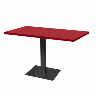 photo 1 tables rectangulaires 110 x 70cm pied noir - rouge - lot de 2 tables