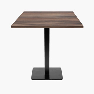 photo 1 tables carrées 70x70cm pied noir - chene montagne - lot de 4 tables