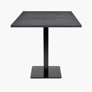 Photo 1 matériel référence MIL77E046-1938: Tables carrées 70x70cm pied noir - pin ancien - Lot de 4 tables