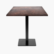 Photo 1 matériel référence MIL77E04E9083: Tables carrées 70x70cm pied noir - rouille roc - Lot de 4 tables