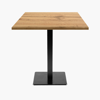 photo 1 tables carrées 70x70cm pied noir - chene armor - lot de 4 tables