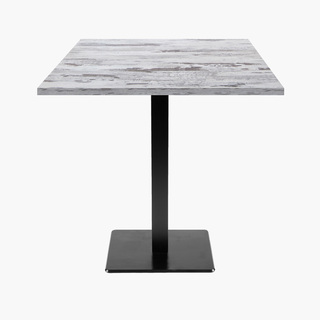 photo 1 tables carrées 70x70cm pied noir - chene islande - lot de 4 tables