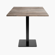 Photo 1 matériel référence MIL77E168X: Tables carrées 70x70cm pied noir - chene de saman - Lot de 4 tables