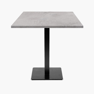photo 1 tables carrées 70x70cm pied noir - cuma light - lot de 4 tables