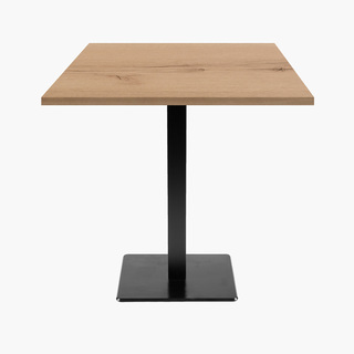 photo 1 tables carrées 70x70cm pied noir - chene delano - lot de 4 tables