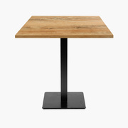 Photo 1 matériel référence MIL77E2904E: Tables carrées 70x70cm pied noir - chene slovene - Lot de 4 tables