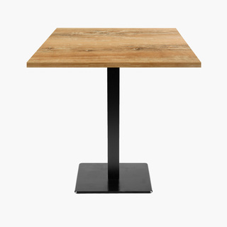 photo 1 tables carrées 70x70cm pied noir - chene slovene - lot de 4 tables