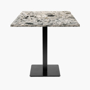 Photo 1 matériel référence MIL77E3475P: Tables carrées 70x70cm pied noir - terrazzo cepp - Lot de 4 tables