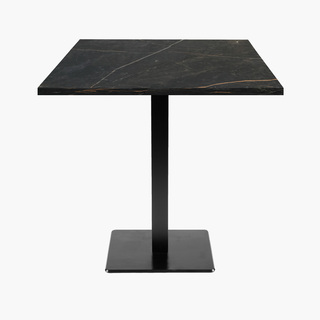 photo 1 tables carrées 70x70cm pied noir - marbre elite - lot de 4 tables