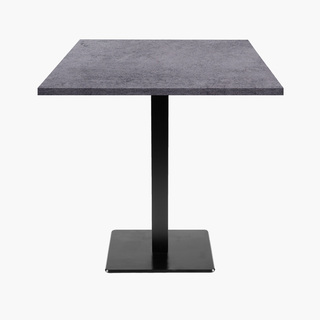 photo 1 tables carrées 70x70cm pied noir - copperfield gris - lot de 4 tables
