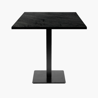 photo 1 tables carrées 70x70cm pied noir - noir moon - lot de 4 tables