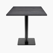 Photo 1 matériel référence MILT77E046-1938: Tables carrées 70x70cm pied noir - pin ancien - Lot de 4 tables