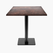 Photo 1 matériel référence MILT77E04E9083: Tables carrées 70x70cm pied noir - rouille roc - Lot de 4 tables
