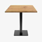 Photo 1 matériel référence MILT77E04F-1217: Tables carrées 70x70cm pied noir - chene armor - Lot de 4 tables