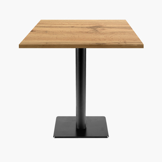 photo 1 tables carrées 70x70cm pied noir - chene armor - lot de 4 tables