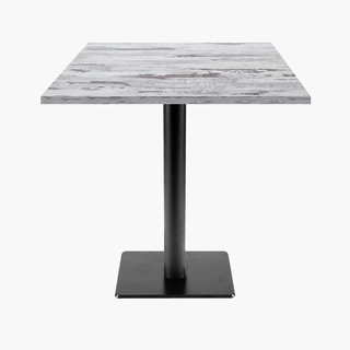 photo 1 tables carrées 70x70cm pied noir - chene islande - lot de 4 tables
