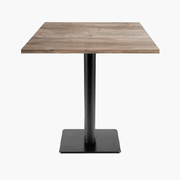 Photo 1 matériel référence MILT77E168X: Tables carrées 70x70cm pied noir - chene de saman - Lot de 4 tables