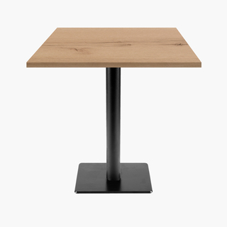 photo 1 tables carrées 70x70cm pied noir - chene delano - lot de 4 tables