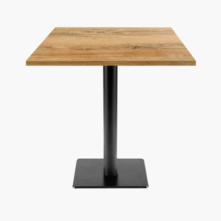 photo 1 tables carrées 70x70cm pied noir - chene slovene - lot de 4 tables