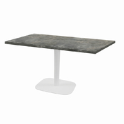 Photo 1 matériel référence RNDB11070ME121P: Tables rectangulaires 110 x 70cm pied blanc - pierre metallisee - Lot de 2 tables