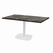Photo 1 matériel référence RNDB11070ME1456P: Tables rectangulaires 110 x 70cm pied blanc - marbre royal - Lot de 2 tables