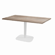 Photo 1 matériel référence RNDB11070ME168X: Tables rectangulaires 110 x 70cm pied blanc - chene de saman - Lot de 2 tables