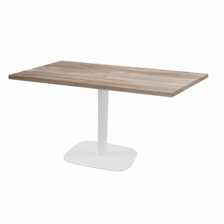 photo 1 tables rectangulaires 110 x 70cm pied blanc - chene de saman - lot de 2 tables