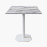 Photo 1 matériel référence RNDB77E04F-1895: Tables carrées 70x70cm pied blanc - chene islande - Lot de 4 tables