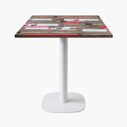 Photo 1 matériel référence RNDB77E1138U: Tables carrées 70x70cm pied blanc - redden wood - Lot de 4 tables