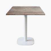 Photo 1 matériel référence RNDB77E168X: Tables carrées 70x70cm pied blanc - chene de saman - Lot de 4 tables