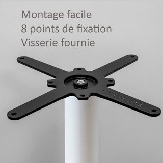photo 3 tables carrées 70x70cm pied blanc - beton naturel - lot de 4 tables