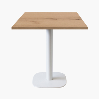 photo 1 tables carrées 70x70cm pied blanc - chene delano - lot de 4 tables