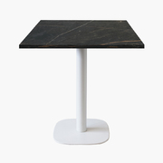 Photo 1 matériel référence RNDB77E3476P: Tables carrées 70x70cm pied blanc - marbre elite - Lot de 4 tables