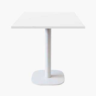 photo 1 tables carrées 70x70cm pied blanc - blanc 1026vv - lot de 4 tables