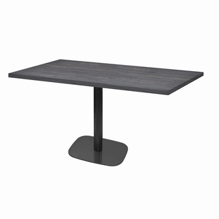 photo 1 tables rectangulaires 110 x 70cm pied noir - pin ancien - lot de 2 tables