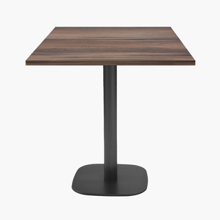 photo 1 tables carrées 70x70cm pied noir - chene montagne - lot de 4 tables