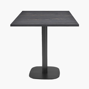 Photo 1 matériel référence RNDN77E046-1938: Tables carrées 70x70cm pied noir - pin ancien - Lot de 4 tables