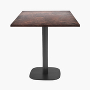 Photo 1 matériel référence RNDN77E04E9083: Tables carrées 70x70cm pied noir - rouille roc - Lot de 4 tables