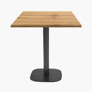 Photo 1 matériel référence RNDN77E04F-1217: Tables carrées 70x70cm pied noir - chene armor - Lot de 4 tables