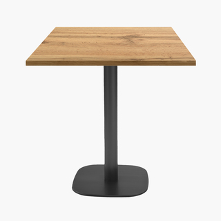 photo 1 tables carrées 70x70cm pied noir - chene armor - lot de 4 tables