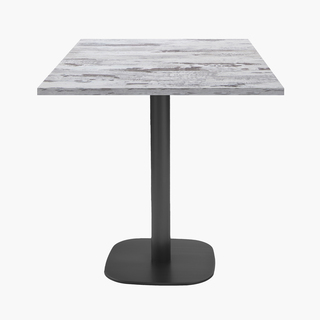 photo 1 tables carrées 70x70cm pied noir - chene islande - lot de 4 tables