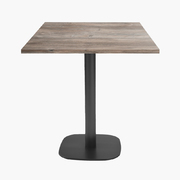 Photo 1 matériel référence RNDN77E168X: Tables carrées 70x70cm pied noir - chene de saman - Lot de 4 tables