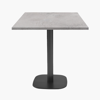 photo 1 tables carrées 70x70cm pied noir - cuma light - lot de 4 tables